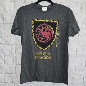 Game Of Thrones House Of Dragon Officially Licensed Charcoal Grey Tee NWT Small